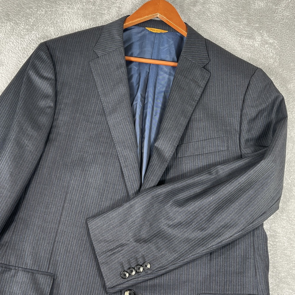 Hickey Freeman Blazer Mens 46 Regular Pinstripe Loro Piana Wool Made‎ USA Jacket